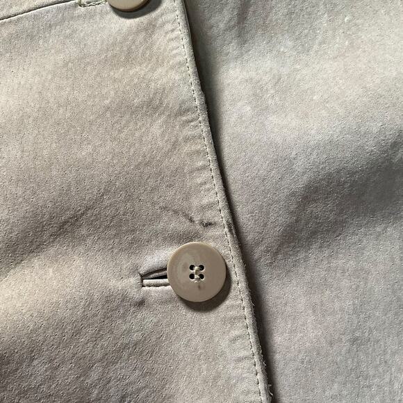 Bernardo Tan Genuine Leather Button Coat L Lined Pockets Classic Minimalist - Picture 11 of 15